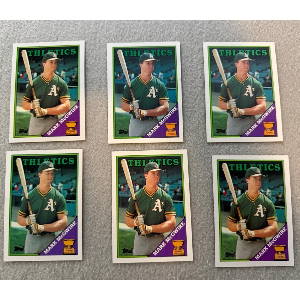 Mark McGwire 1988 Topps #580 Baseball Card Lot of 6 A's All-Star Rookie Cup